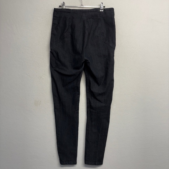 Prairie Underground L Dark Wash Denim Pants Skinny Zip Apron High Rise L - Picture 2 of 6